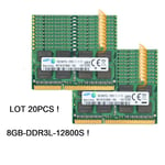 LOT Samsung 20pcs 8GB 2RX8 PC3L-12800S DDR3 1600MHZ 1.35V SODIMM Laptop Memory #