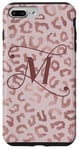 iPhone 7 Plus/8 Plus Letter M Initial Leopard Rose Pink Cheetah Monogram Case