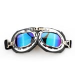 Motorcykelglasögon Vintage Pilot Style Goggle Outdoor Sand Goggles Bike Racer Cruiser Touring Glasögon För Halv Hjälm