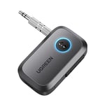 UGREEN Car Bluetooth 5.3 AUX Adapter, Bluetooth 5.3 Receiver for Home Stereo/Speaker/Wired Headphones/Car, Bluetooth Car Receiver AUX, Handsfree Call, Dual Device Connection, 15 Hour Playtime (Grey) …