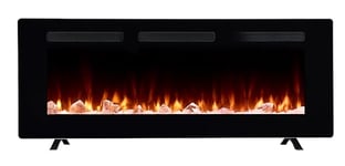 DIMPLEX - Sierra 48" / 122cm - Foyer électrique - Noir - Cheminée Murale - Effet Flamme Optiflame breveté - Éclairage LED, Contrôle par appli, Effet sonore crépitant, Décorative, Réaliste