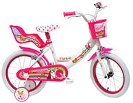 Eden Bikes UNICORN-16 vélo Enfant Licorne Fille, Blanc & Rose, 16''