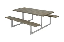 Basic bord- og benkesett lengde 177 cm - Piknikbord Grå,Beige,Krom Plus