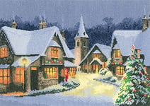 Heritage Village de Noël 28 count Evenweave Kit de broderie au point de croix