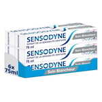 Sensodyne Dentifrice Blanchissant Soin Blancheur, Protéction Complete 24h Contre la Sensibilité Dentaire avec une Action Blancheur, Lot de 6 x 75ml