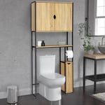 Meuble WC 3 en 1 avec armoires de rangement DETROIT design industriel