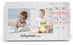 Babysense Video Baby Monitor, Split Screen Parent Unit, Secure Connection, HD Qu