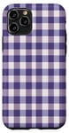 iPhone 11 Pro Purple White Checkered Plaid Flannel Gingham Pattern Checker Case