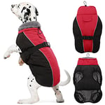 DENTRUN Dog Coats Waterproof With Harness Dog Puffer Jacket Reflective Equafleece Dog Winter Coat With Legs Dog Clothes for Small Medium Large Dogs Warm Fleece Coat Joules French Bulldog Dachshund