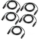 Senderpick - Lot de 5 câbles dmx 1M 3-Pin xlr dmx Cable Signal Cable Male to Female for Stage Light Movable Light Par Light Headlight