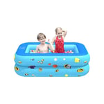 Grande piscine gonflable rectangulaire épaisse en PVC,baignoire d'été,jouet d'extérieur pour la famille et les enfants - Type [blue 2]-120cm