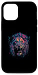 Coque pour iPhone 15 Pro Lion Artistic King Jungle Chat Naturel