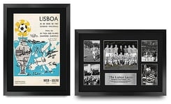 HWC Trading FR A3 Celtic Lisbon Lions 1967 UEFA Winners Display & Programme Collection Printed Memorabilia Signed Autograph Photograph Display for Football Fans and Supporters - A3 Framed