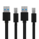 2x Câble Usb Transfert De Données Et Charge De (Long Connecteur) 1m Compatible Avec Blackview Bv9900 Bv9800 Pro Bv9700 Pro Bv6800 Pro Bv6300 Pro Usb C Vers Usb A 3.1 Gen 1 3a Noir Fil En Pvc