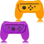 Support De Poignées Compatible Avec Joy Con Pour Switch & Oled Model, Confort Contrôleur Grips - Orange Et Violet (2 Paquets)