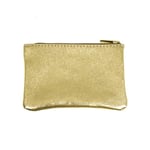 Les Cléias Pochette zippée S en Cuir Vachette irisé, fabriqué en Italie, H10.5 x L16 cm, Doré