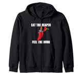 Eat The Carolina Reaper Spicy Chili Red Pepper Hot Sauce Zip Hoodie