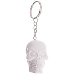 South Coast Jewellery White 3D Skull Keyring Keychain Bag Pencil Case Charm Pendent Zip Accessory Resin