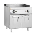 Royal Catering Dobbelt stegeplade - 10,8 kW glat og rillet med underskab