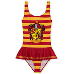 Harry Potter Maillot de Bain Fille 1 pièce Swimsuit Maillots de Bain Fille à Volant Natation Plage Mer Vêtements Enfant Ado Fille Été 7-14 Ans Couleurs Gryffondor Poudlard (Rouge/Jaune, 11-12 Ans)