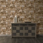 UGEPA FOR YOUR HOME VILLAGE BEIGE CREAM FEATURE DESIGNER VINYL WALLPAPER J70707