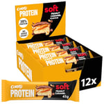 Corny Protein Soft- Barres protéinées au chocolat au lait, caramel et cacahuètes, 30% protéines, 0% de sucres ajoutés, Pack de 12x45g, Taste the Power