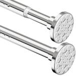 Tringle télescopique, 4 m, extra longue, sans perçage, extensible, pour rideaux de salle de bain et chambre à coucher, vêtements, argentée, 350 à 405 cm, 32 mm de diamètre