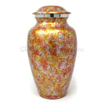 Classic Garden Floral Aluminium Made Cremation Urn For Human Ashes.