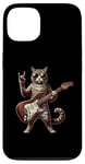 Coque pour iPhone 13 Retro Cat Rock Music Men Kids Women Funny Kitten Cat Rock