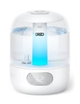 Dreo Humidifiers for Bedroom, 3L Cool Mist Ultrasonic Humidifier with Easy Top Fill & Clean, 30H & 26dB Quiet Runtime, Humidity Sensor, Night Light for Baby, Nursery, Plants & Home, 360° Nozzle, White