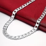 925 Sterling Silver Halsband för män 20/24 tum Klassisk 8 mm kedja Lyxsmycken Bröllop Julklappar 50cm 20inches