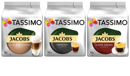 Tassimo Jacobs Coffee T Discs Trio Pack Latte Espresso Caffe Crema 3 Packs 40 ☕ 