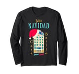 Merry Christmas, Antoni Gaudi drawing, Barcelona Spain Long Sleeve T-Shirt