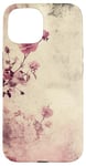 Coque pour iPhone 15 Rose grunge douce subtile florale vintage