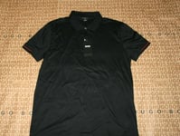 New Hugo Boss mens designer black cotton polo t-shirt slim fit golf pro top XL