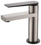 Essebagno 9013093 Allure mitigeur lavabo bas façon inox et noir