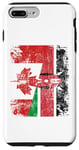 Coque pour iPhone 7 Plus/8 Plus Demi drapeaux canadiens kenyans | Kenya Canada vieilli vintage