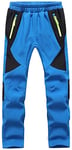 DAFENP Pantalon Ski Enfant Outdoor Randonnee Pantalon Imperméable Chaud Softshell Thermique Pantalon de Montagne Garçons Filles KZ2001-Blue-S