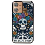 Coque noire pour Moto EDGE 40 NEO tete de mort drama queen