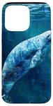 Coque pour iPhone 15 Pro Max Save The Manatee Crystal River FL Bleu abstrait rayé