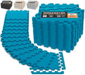 EDIESI, Sol Salle de Sport, Tatami, Tapis de Sport, pour Gym, Fitness, Musculation, Antidérapant, Puzzle, Sport Maison, EVA Caoutchouc, Piscine Isolation (18 pcs / 30x30x1 cm/Bleu)