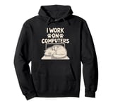 I Work On Computers Persian Longhair Cat Pullover Hoodie