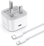 【MFi Certified】iPhone Charger Plug and 2M Cable,20W USB C Plug with Lightning Cable,Compatibles with iPhone 14/14 Plus/14 Pro/14 Pro Max/13/13 Pro/13 Pro Max/12/12 Pro/11/11 Pro/XS Max/XR/X/8/7/iPad