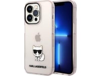 Karl Lagerfeld Klhcp14lcttri Iphone 14 Pro 6.1" Hard Case Pink Transparent Choupette Body