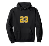 Number #23 Golden Yellow Sport Number 23 Pullover Hoodie