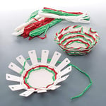 Baker Ross Kits de paniers de Noël à tresser (Paquet de 4) - Loisirs créatifs de Noël pour Enfants, Rouge,Blanc