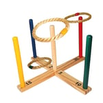 Schildkröt Ring Toss, Jeu de Lancer d'Anneaux, Ensemble en Bois Certifié FSC, 1 Base en Croix, 5 Anneaux, 970113