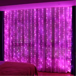 HXWEIYE 300LED Guirlande Lumineuse Rideau Rose 3m*3m 8 Modes d'Eclairage USB Télécommande Guirlande Lumineuse avec Minuterie pour Noël, Mariage, Anniversaire, Fenêtre, Maison