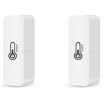 2 PièCes Tuya wifi Capteur de TempéRature et D'Humidité Intelligent Alimenté par Batterie avec Application Smart Life, WiFi