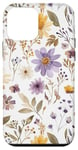 Coque pour iPhone 12 mini Cute Flowers Botanical Purple Toile française